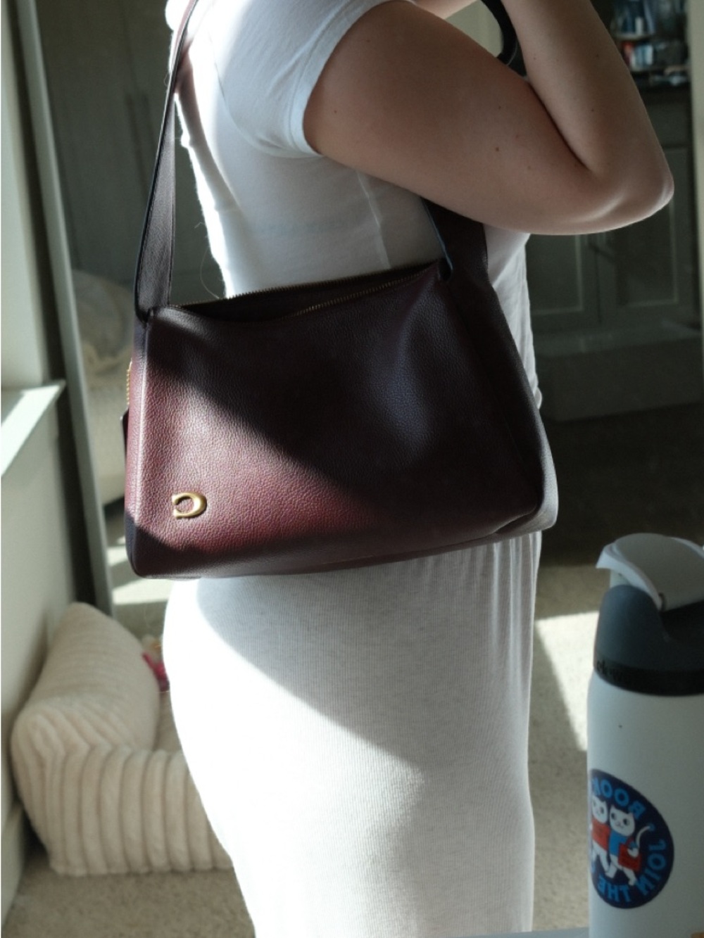 Coach Lola Shoulder Bag - Burgundy Merlot Color - Picture 9 of 9